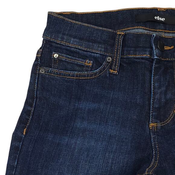 Else Jeans Womens 25 Cropped Rolled Hem Dark Wash Denim Blue - Picture 3 of 13